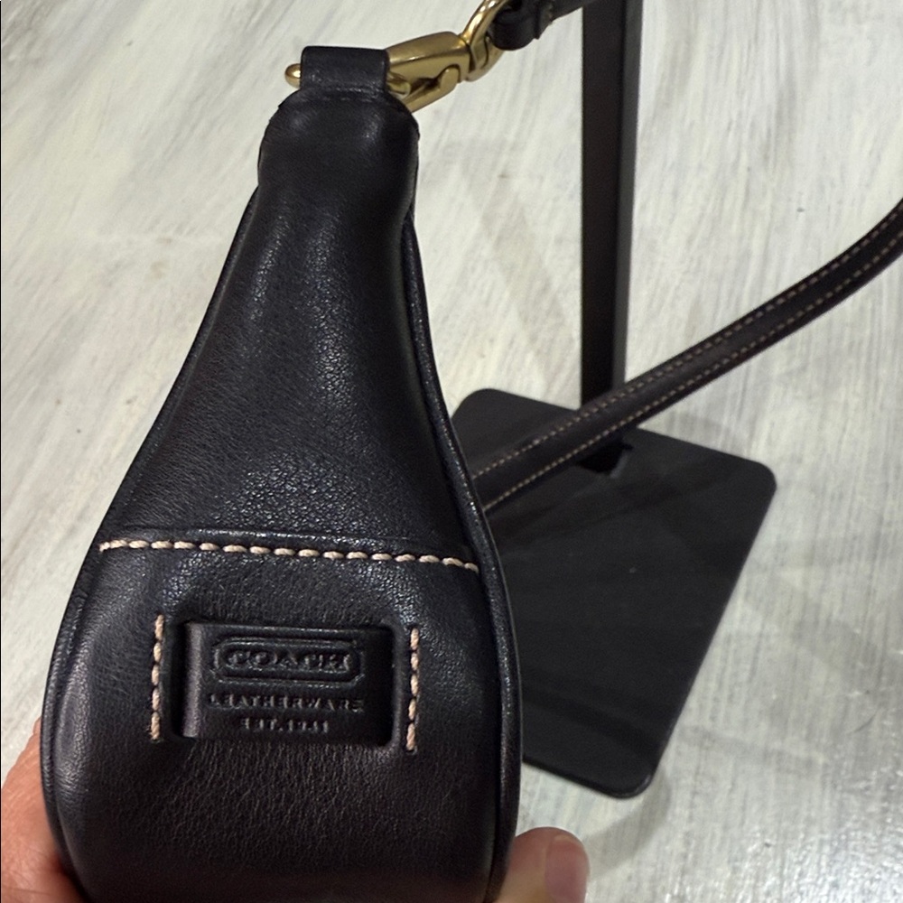 Coach Black Leatherwear Shoulder Bag with Gold Accents-NWOT - Picture 9 of 16